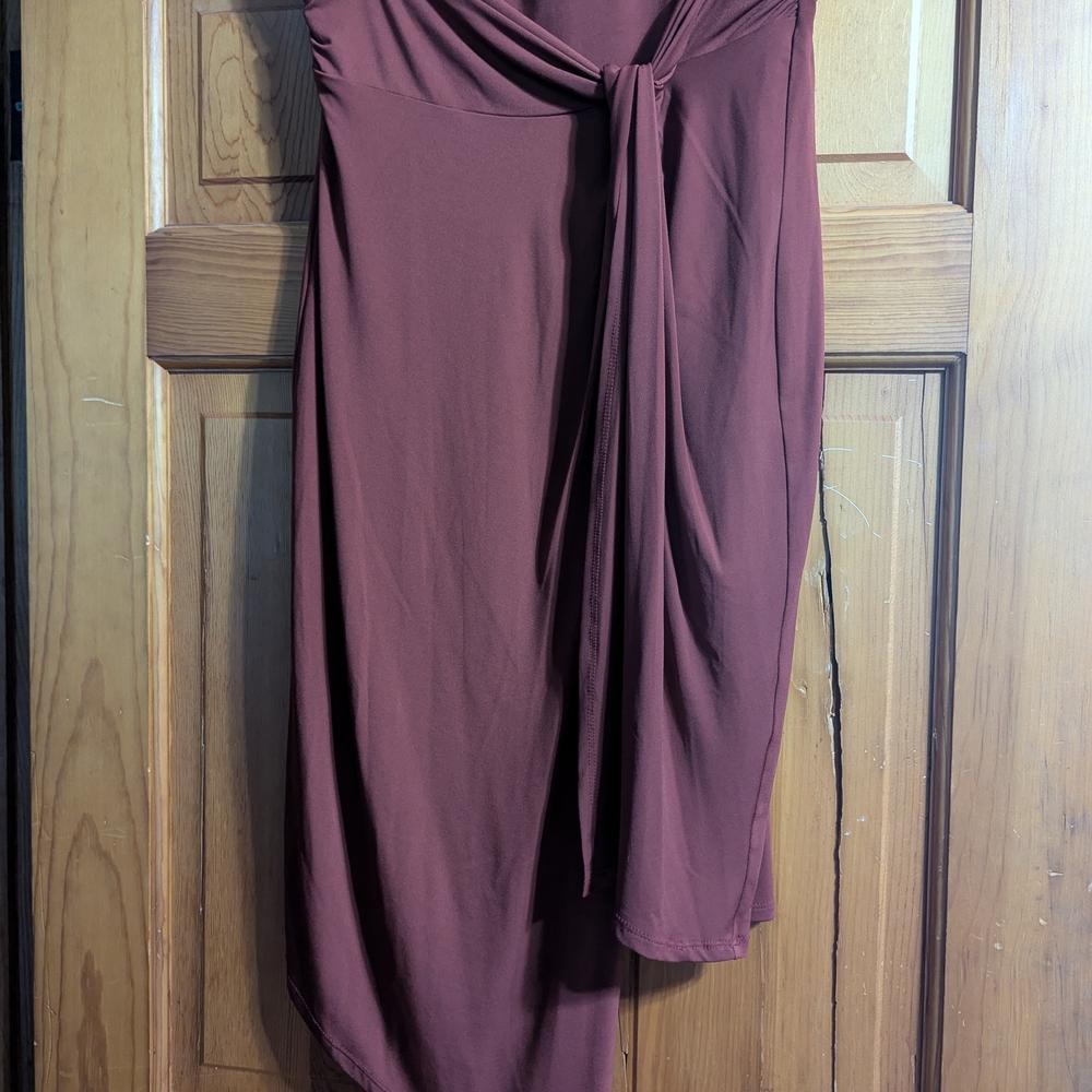 Nine West Asymmetrical Skirt in Deep Red